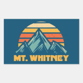 マウントホイットニーカリフォルニアレトロターコイズ 長方形シール (正面)