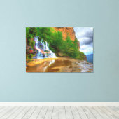 マウントリバーオイル塗装プリント 包まれた キャンバスプリント (インサイチュ (ウッドフロア))