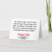 マウントレイニアーパーククリスマスカード シーズンカード (裏面)