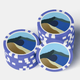 マウント・タマルパイスの色彩を描いたポーカー・チップ ポーカーチップ