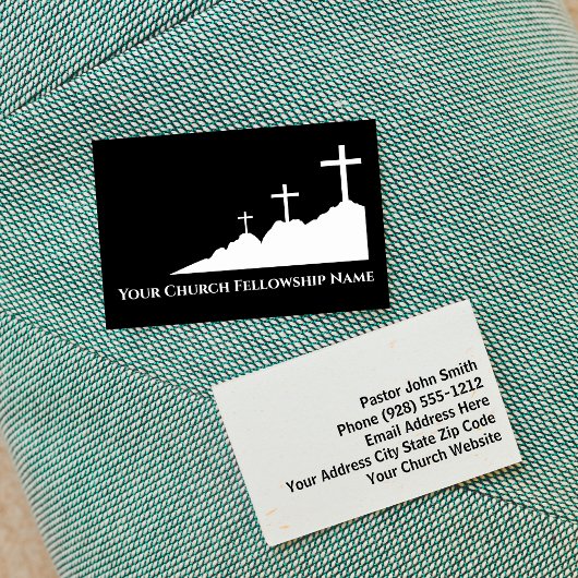 マウンドロゴ2教会の牧師に3つの十字 名刺
