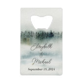 マウンパーソナライズされたテンの結婚ボトルオープナーの好意 クレジットカード栓抜き (正面)