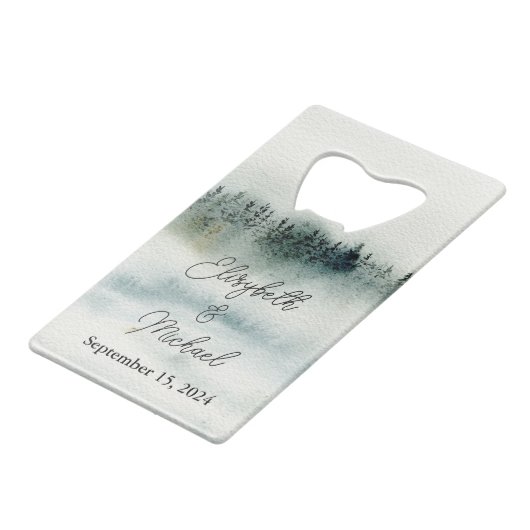 マウンパーソナライズされたテンの結婚ボトルオープナーの好意 クレジットカード栓抜き (裏面アングル)