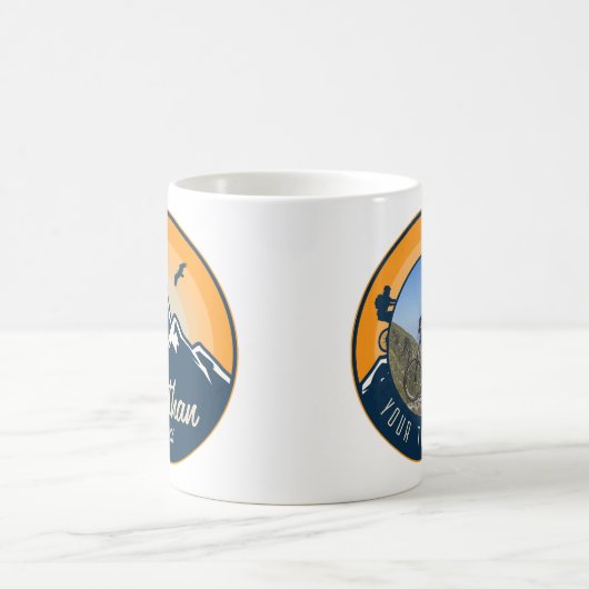 マウンパーソナライズされたテンサイクリングサイクリスト自転車 コーヒーマグカップ (中央)