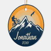 マウンパーソナライズされたテンサイクリングサイクリスト自転車 セラミックオーナメント (左)