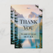 マウンパーソナライズされたテン結婚レイクサンキューカード サンキューカード (正面/裏面)
