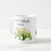 マウンパーソナライズされたトキャビンロッジベアウォーター色 コーヒーマグカップ (正面左)