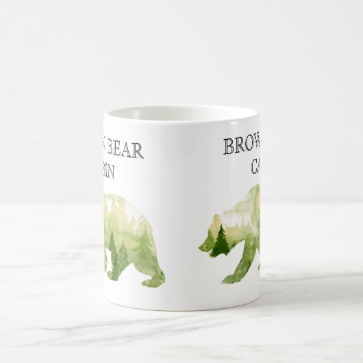 マウンパーソナライズされたトキャビンロッジベアウォーター色 コーヒーマグカップ (中央)