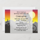 マウンパーソナライズされたトバイクサイクリング誕生日 招待状 (裏面)