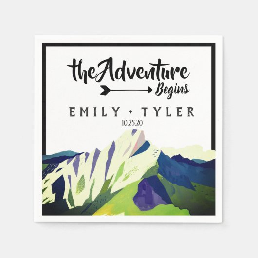 マウンモダントウッドランド結婚フォレストズカスタム スタンダードカクテルナプキン (正面)