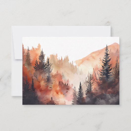 マウンモダント結婚の秋カスタムメッセージ サンキューカード (裏面)