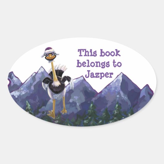 マウンランニングテン蔵書票 楕円形シール (正面)