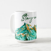 マウン感動的テンデザインとやる気を起こさせる現状 コーヒーマグカップ (正面左)