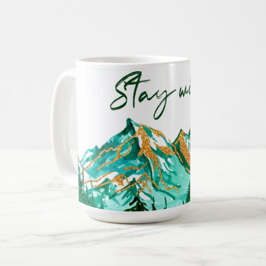 マウン感動的テンデザインとやる気を起こさせる現状 コーヒーマグカップ (正面左)