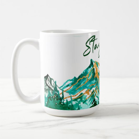 マウン感動的テンデザインとやる気を起こさせる現状 コーヒーマグカップ (左)