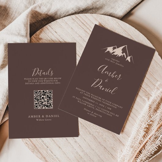 マウン澄んトボホバックアンドフロント結婚ズ 招待状