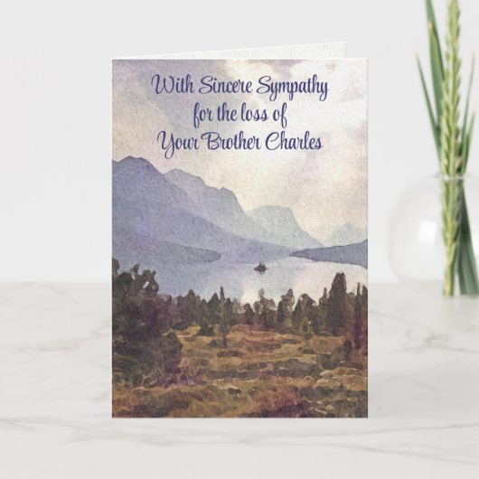 マウン男らしテンレイクパーソナライズされた悔やみや弔慰 カード (正面)