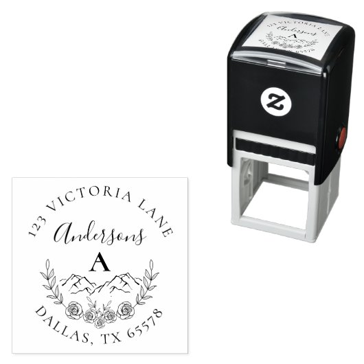 マウン素朴テンとエレガントイニシャル差出人住所 セルフインキングスタンプ (インサイチュ)