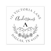 マウン素朴テンとエレガントイニシャル差出人住所 セルフインキングスタンプ (デザイン)