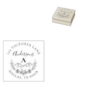 マウン素朴テンとエレガントイニシャル差出人住所 ラバースタンプ (押印)