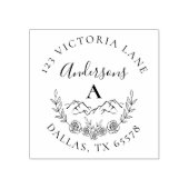 マウン素朴テンとエレガントイニシャル差出人住所 ラバースタンプ (インプリント)