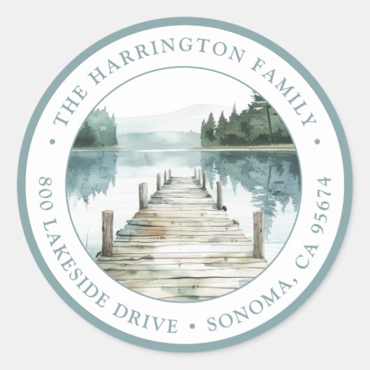 マウン素朴テンレイク差出人住所封筒用シール ラウンドシール (正面)