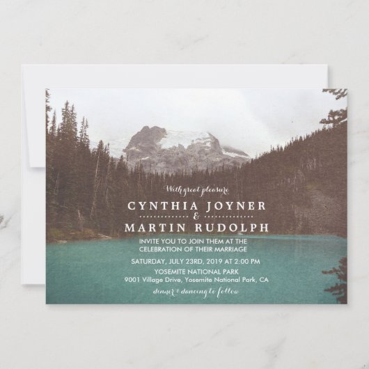 マウン素朴テン湖結婚式招待状 招待状 (正面)