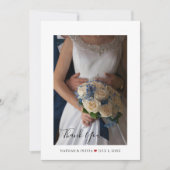 マウン素朴テン結婚のフラットフォトサンキューカード サンキューカード (正面)