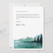 マウン素朴テン結婚のフラットフォトサンキューカード サンキューカード (裏面)