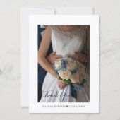 マウン素朴テン結婚のフラットフォトサンキューカード サンキューカード (正面)