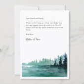 マウン素朴テン結婚のフラットフォトサンキューカード サンキューカード (裏面)