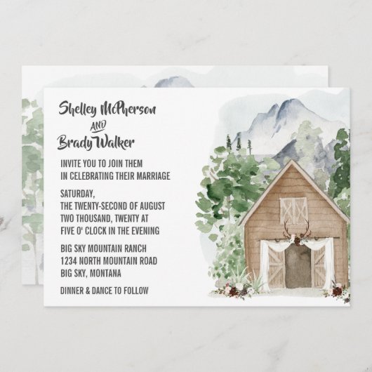 マウン素朴テン結婚ランチ 招待状 (正面/裏面)