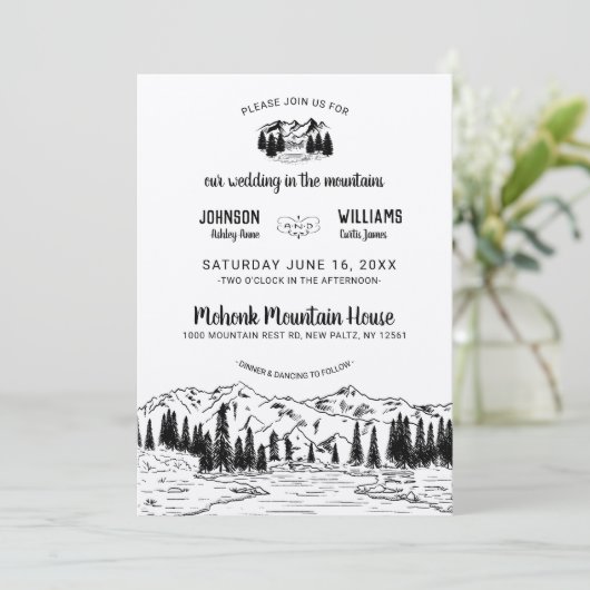 マウン素朴テン結婚式招待状 招待状 (スタンド正面)