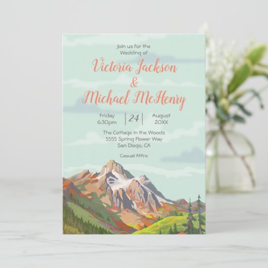 マウン素朴テン結婚式招待状 招待状 (スタンド正面)