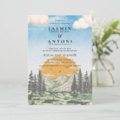 マウン素朴テン結婚式招待状 招待状 (スタンド正面)