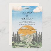 マウン素朴テン結婚式招待状 招待状 (正面/裏面)