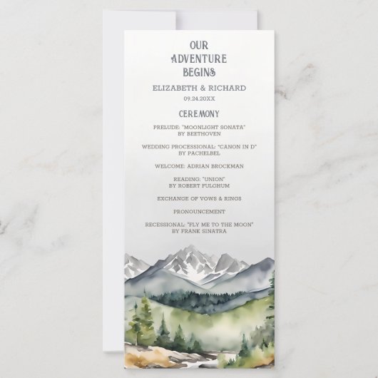 マウン素朴テン・アドベンチャー開始結婚式 プログラム (正面)