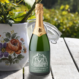 マウン素朴トアドベンチャーグリーンシャルボ結婚ードズ スパークリングワインラベル