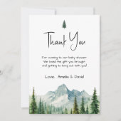 マウン素朴トアドベンチャーベビーシャワーありがとう サンキューカード (正面)