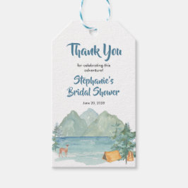 マウン素朴トウォーターカラーアドベンチャーブライダルシャワー ギフトタグ