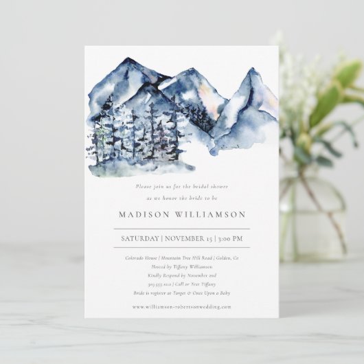 マウン素朴トウォーターカラーボホブライダルシャワー 招待状 (スタンド正面)