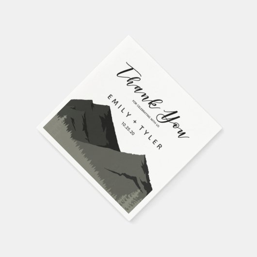 マウン素朴トウッドランド結婚フォレストズカスタム スタンダードカクテルナプキン (角)