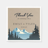 マウン素朴トウッドランド結婚フォレストズカスタム スタンダードカクテルナプキン (正面)