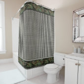 マウン素朴トキャビンロッジ白黒パインコーン シャワーカーテン (インサイチュ)