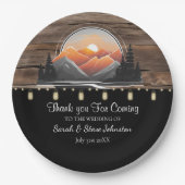 マウン素朴トバレーフォレストサンセット結婚ズ ペーパープレート (正面)