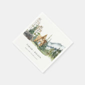 マウン素朴トパインフォレストウッドキャビン結婚ズ スタンダードカクテルナプキン (角)