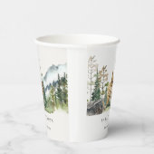 マウン素朴トパインフォレストウッドキャビン結婚ズ 紙コップ (右)