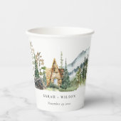 マウン素朴トパインフォレストウッドキャビン結婚ズ 紙コップ (正面)