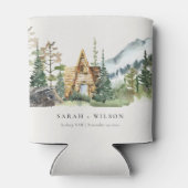 マウン素朴トパインフォレストウッドキャビン結婚ズ 缶クーラー (裏面)