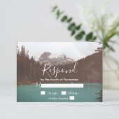 マウン素朴トレイクツリーフォレストウェディングRSVP 出欠カード (スタンド正面)